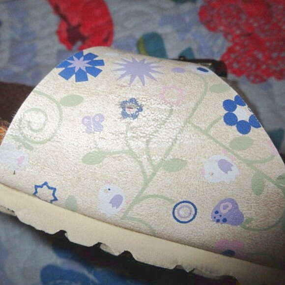 Birkenstock Papillio Madrid Sandals Size 9 Floral Leather Slip On Slide Comfort - Picture 10 of 14